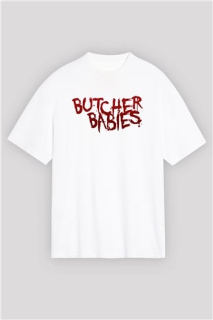 Butcher Babies Beyaz Oversize Tişört Oversize T-shirt - TişörtFabrikası
