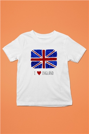 Büyük Britanya Baskılı Beyaz Unisex Çocuk Tişört