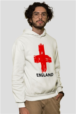 Büyük Britanya Beyaz Unisex Hoodie