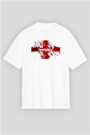 Büyük Britanya Beyaz Unisex Oversize Tişört T-Shirt