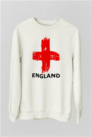 Büyük Britanya Beyaz Unisex Sweatshirt