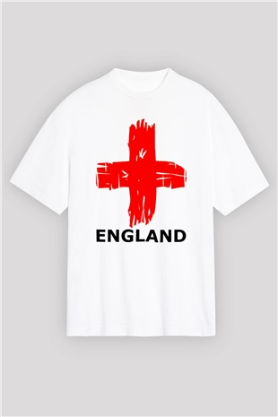 Büyük Britanya Beyaz Oversize Tişört Oversize T-shirt - TişörtFabrikası