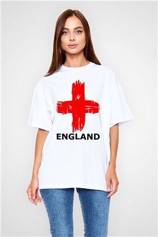 Büyük Britanya Beyaz Oversize Tişört Oversize T-shirt - TişörtFabrikası