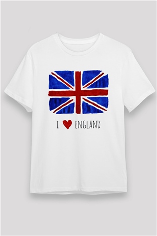 Büyük Britanya Beyaz Unisex Tişört T-Shirt - TişörtFabrikası