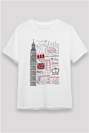 Büyük Britanya Beyaz Unisex Tişört T-Shirt - TişörtFabrikası