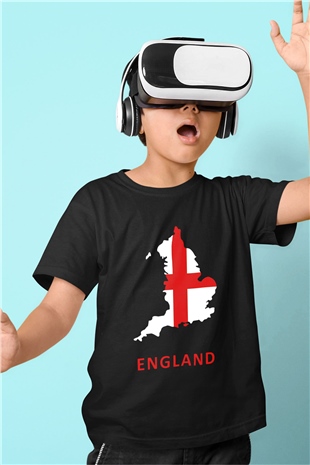 Büyük Britanya Siyah Unisex Çocuk Tişört