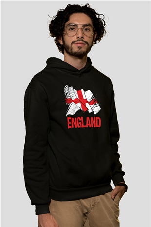 Büyük Britanya Siyah Unisex Hoodie