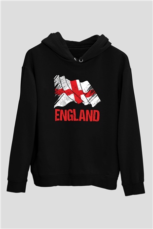 Büyük Britanya Siyah Unisex Hoodie