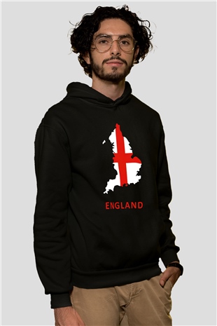 Büyük Britanya Siyah Unisex Hoodie