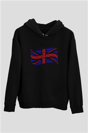 Büyük Britanya Siyah Unisex Hoodie