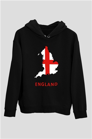 Büyük Britanya Siyah Unisex Hoodie