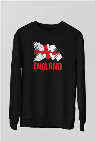 Büyük Britanya Siyah Unisex Sweatshirt