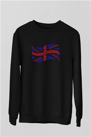 Büyük Britanya Siyah Unisex Sweatshirt