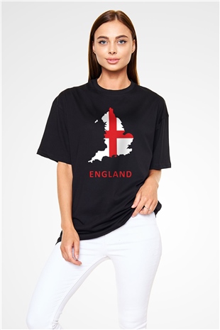 Büyük Britanya Siyah Oversize Tişört Oversize T-shirt - TişörtFabrikası