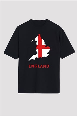 Büyük Britanya Siyah Oversize Tişört Oversize T-shirt - TişörtFabrikası