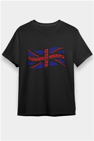 Büyük Britanya Siyah Unisex Tişört T-Shirt - TişörtFabrikası