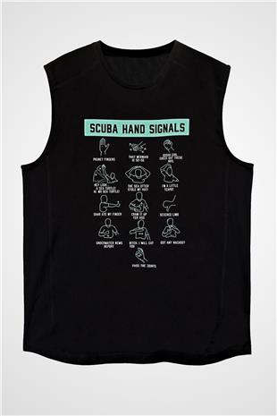 Buz Hokeyi - Ice Hockey Baskılı Unisex Siyah Kolsuz Tişört