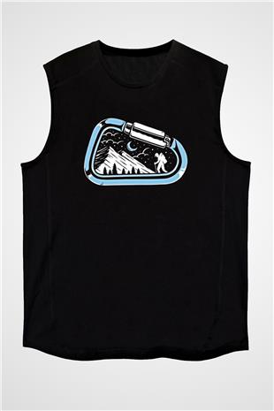 Buz Hokeyi - Ice Hockey Baskılı Unisex Siyah Kolsuz Tişört