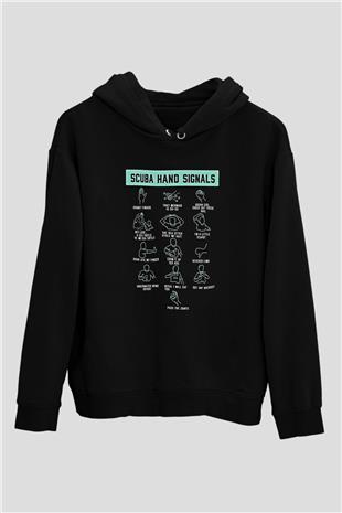 Buz Hokeyi - Ice Hockey Baskılı Unisex Siyah Hoodie