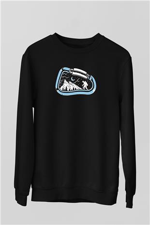 Buz Hokeyi - Ice Hockey Baskılı Unisex Siyah Sweatshirt