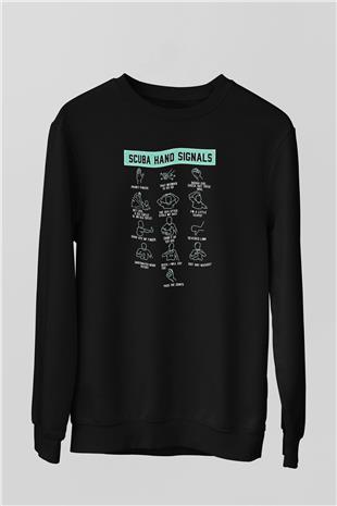 Buz Hokeyi - Ice Hockey Baskılı Unisex Siyah Sweatshirt