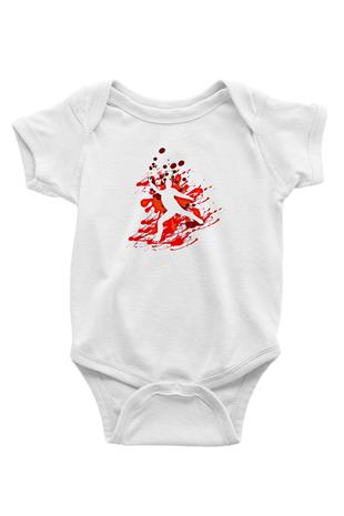 Buz Pateni Baskılı Beyaz Bebek Body - Zıbın
