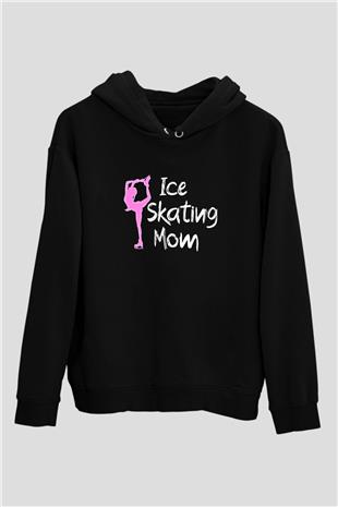 Buz Pateni - Ice skating Baskılı Unisex Siyah Hoodie