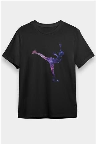 Buz Pateni - Ice skating Baskılı Unisex Siyah Tişört - Tshirt