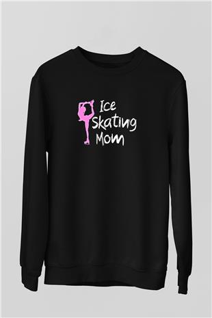 Buz Pateni - Ice skating Baskılı Unisex Siyah Sweatshirt