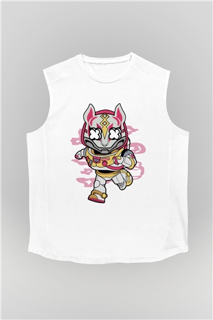 Buzz Fortnite Baskılı Unisex Beyaz Kolsuz Tişört