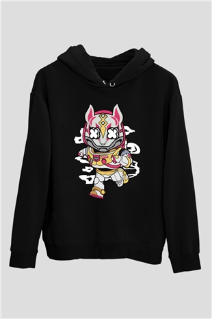 Buzz Fortnite Baskılı Unisex Siyah Hoodie