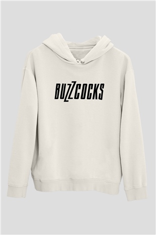 Buzzcocks Beyaz Unisex Kapşonlu Sweatshirt