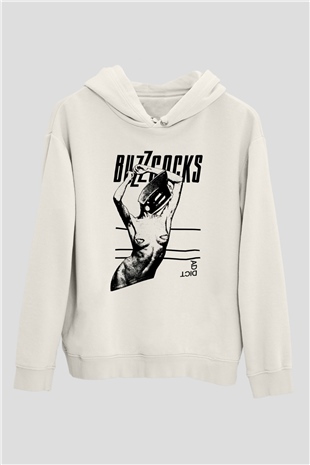 Buzzcocks Beyaz Unisex Kapüşonlu Sweatshirt