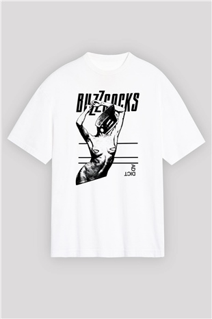Buzzcocks Beyaz Oversize Tişört Oversize T-shirt - TişörtFabrikası