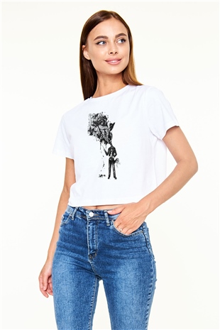 Cacophony Beyaz  Crop Top Tişört