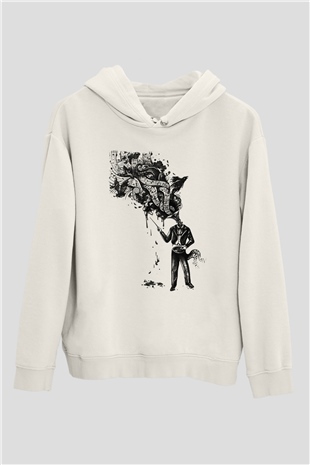 Cacophony Beyaz Unisex Kapüşonlu Sweatshirt