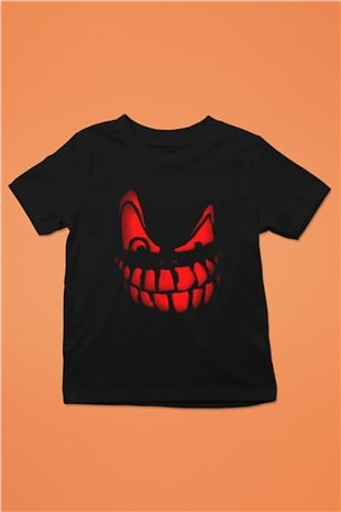 Cadılar Bayramı-Halloween Baskılı Siyah Unisex Çocuk Tişört