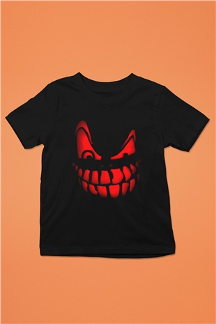 Cadılar Bayramı-Halloween Baskılı Siyah Unisex Çocuk Tişört