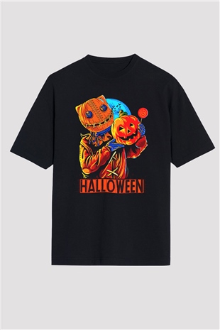 Cadılar Bayramı-Halloween Siyah Oversize Tişört Oversize T-shirt - TişörtFabrikası
