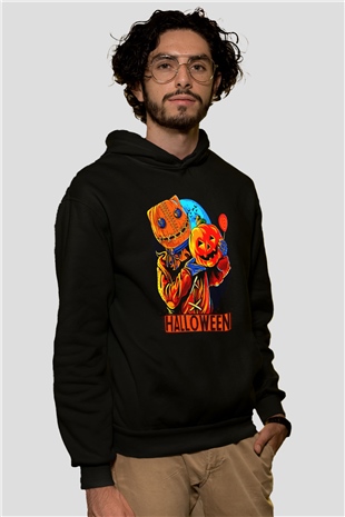 Cadılar Bayramı-Halloween Siyah Unisex Kapüşonlu Sweatshirt