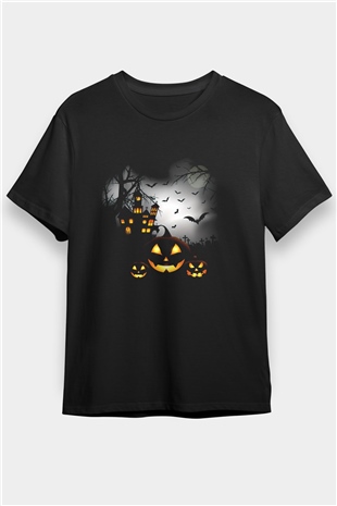Cadılar Bayramı-Halloween Siyah Unisex Tişört T-Shirt - TişörtFabrikası