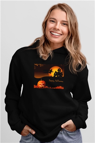 Cadılar Bayramı-Halloween Siyah Unisex Hoodie