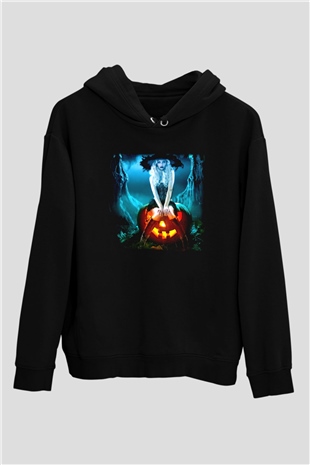 Cadılar Bayramı-Halloween Siyah Unisex Hoodie