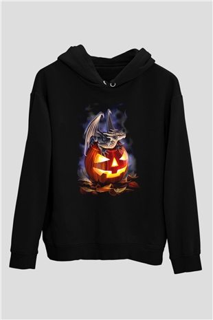 Cadılar Bayramı-Halloween Siyah Unisex Kapüşonlu Sweatshirt