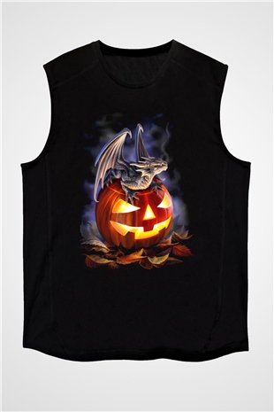 Cadılar Bayramı-Halloween Siyah Unisex Kolsuz Tişört