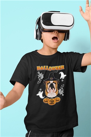 Cadılar Bayramı-Halloween Siyah Unisex Çocuk Tişört