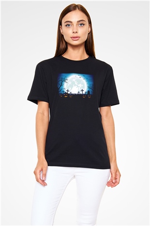 Cadılar Bayramı-Halloween Siyah Unisex Tişört T-Shirt - TişörtFabrikası
