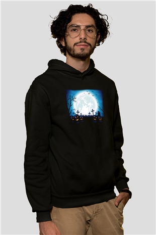 Cadılar Bayramı-Halloween Siyah Unisex Hoodie