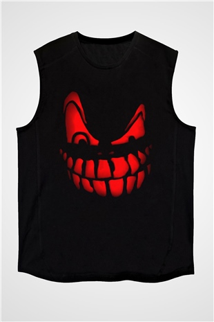 Cadılar Bayramı-Halloween Siyah Unisex Kolsuz Tişört