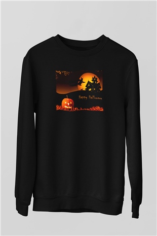 Cadılar Bayramı-Halloween Siyah Unisex Sweatshirt